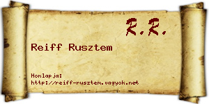 Reiff Rusztem névjegykártya